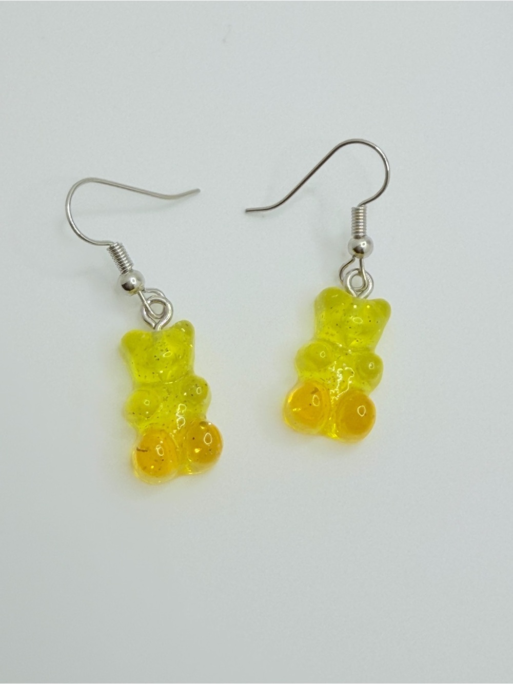 Yellow Gummy Bear Dangle Earrings Y2K Festival Handmade Jewelry